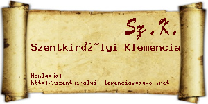 Szentkirályi Klemencia névjegykártya